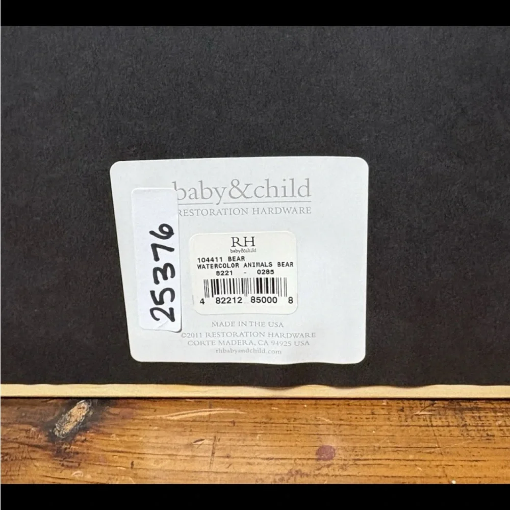 Restoration Hardware Baby & Child Watercolor Animal print framed art wall decor